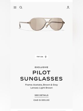 CHANEL pilot sunglasses